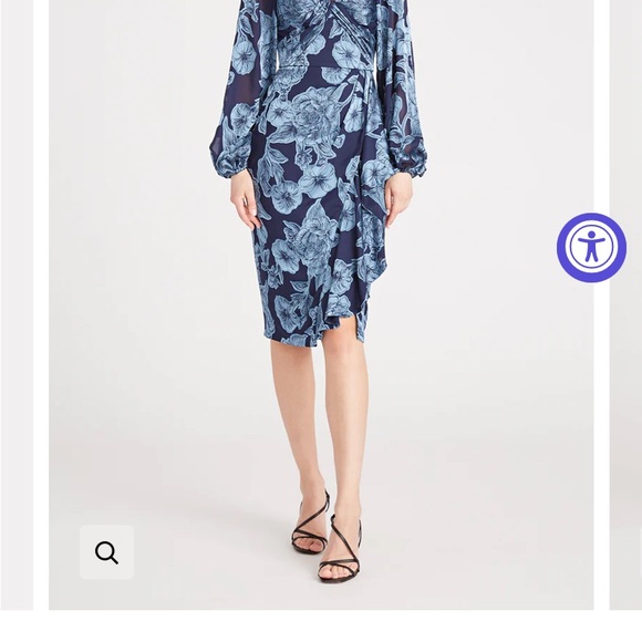 Theia Joslyn Bishop sleeve dress - Picture 3 of 10